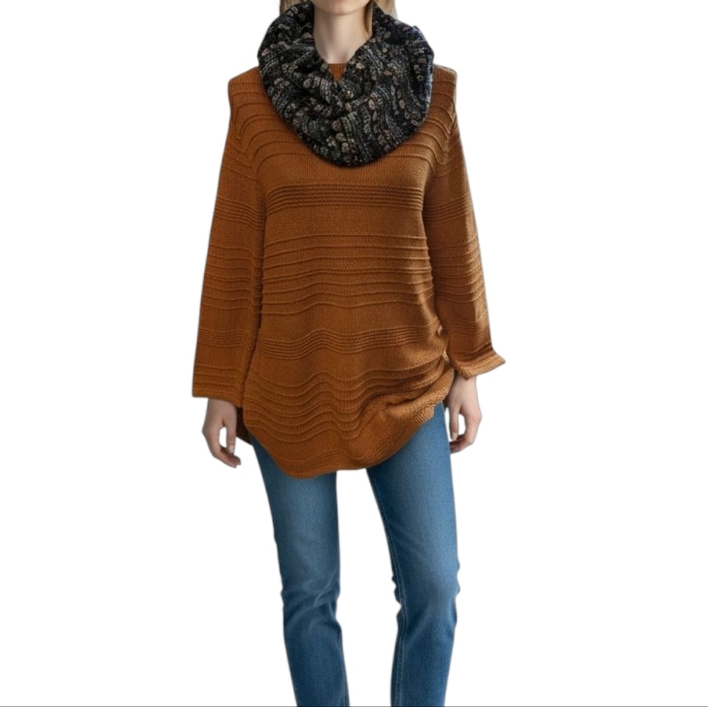 Coldwater Creek Fall Caramel Colored Ladies Large Sweater